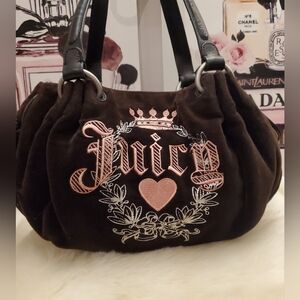 Juicy Couture Brown & Pink Hobo Handbag! *Vintage*